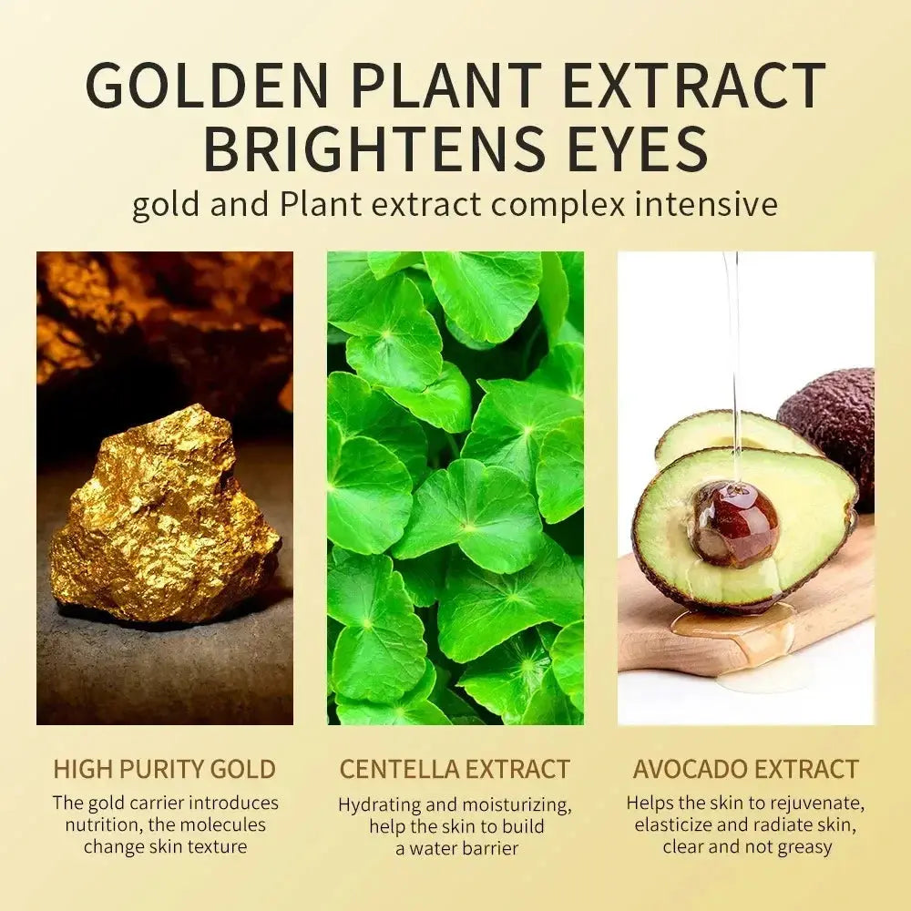 60pcs Avocado Golden Collagen Eye Mask Anti Dark Circles Removal Eye Bags Moisturizing Firming Eye Patches Skin Care Products - Femlinza