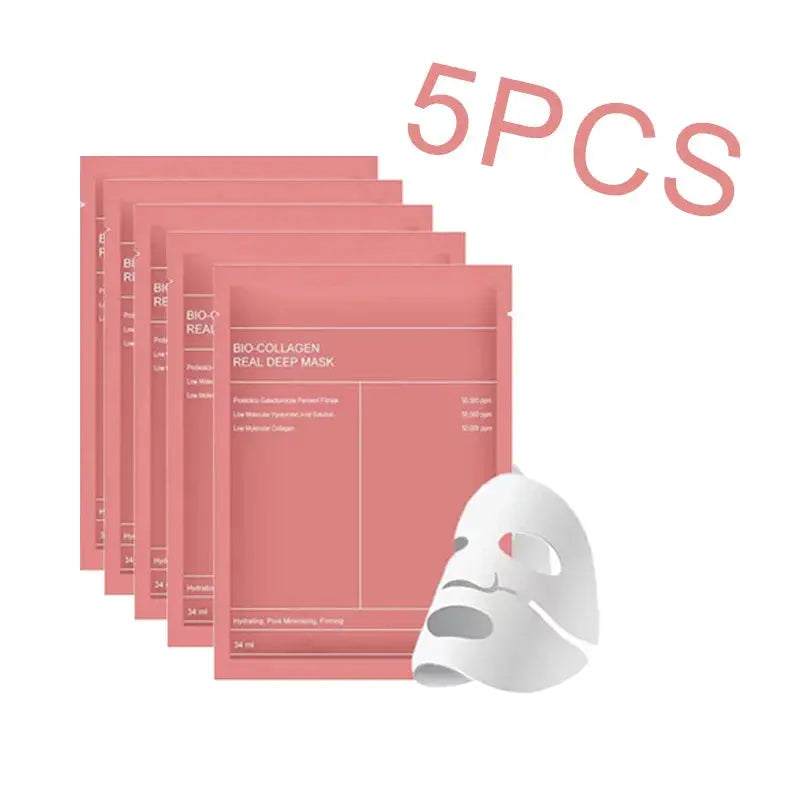 1/4/10PCs Bio Collagen Face Mask Shrink Pores Deep Hydrating Overnight Mask Moisturizing Refreshing Brightening Face Skin Care - Femlinza
