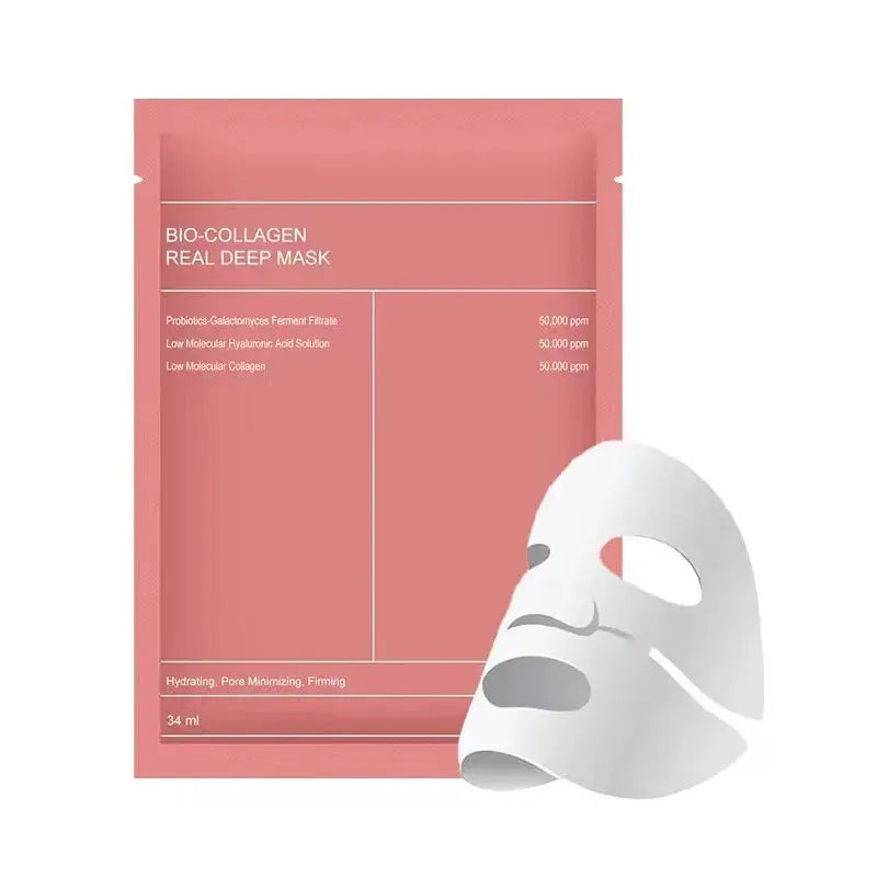 1/4/10PCs Bio Collagen Face Mask Shrink Pores Deep Hydrating Overnight Mask Moisturizing Refreshing Brightening Face Skin Care - Femlinza