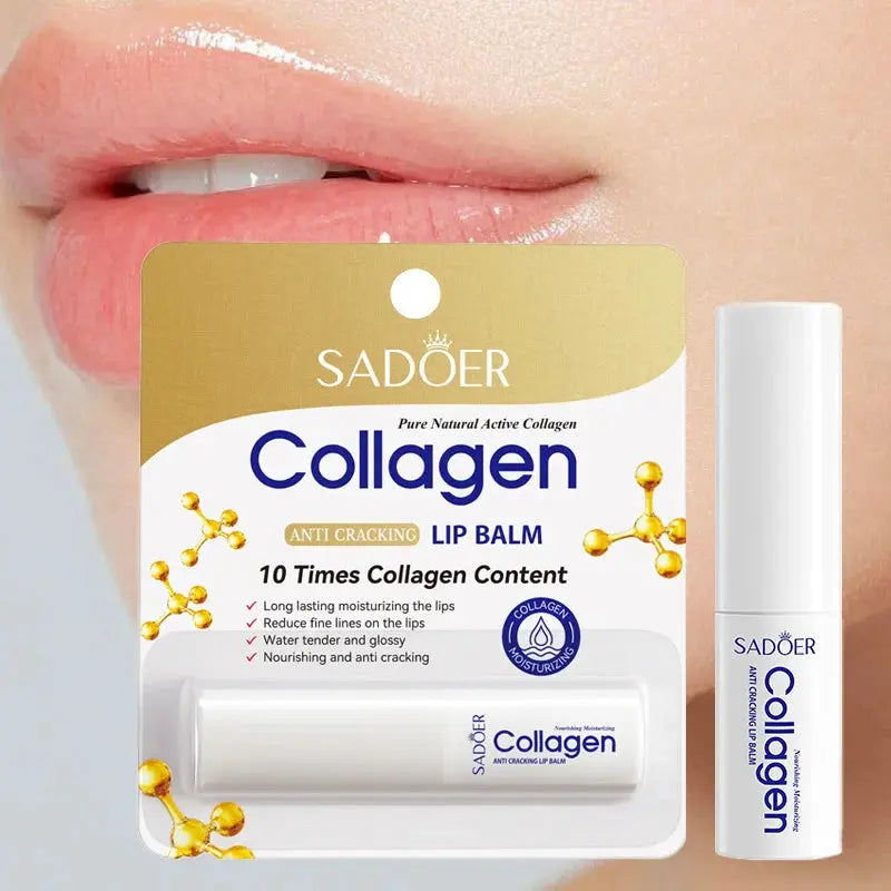 Moisturizing Lip Balm Collagen Nourishes Hydrating Repair Dry Lips Anti Cracking Brightening Lipstick Daily Skin Care Products - Femlinza
