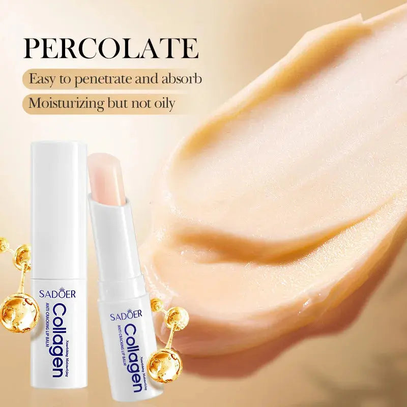 Moisturizing Lip Balm Collagen Nourishes Hydrating Repair Dry Lips Anti Cracking Brightening Lipstick Daily Skin Care Products - Femlinza