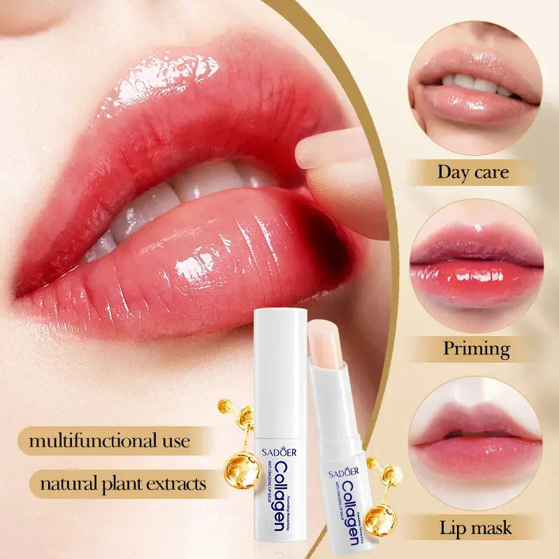 Moisturizing Lip Balm Collagen Nourishes Hydrating Repair Dry Lips Anti Cracking Brightening Lipstick Daily Skin Care Products - Femlinza