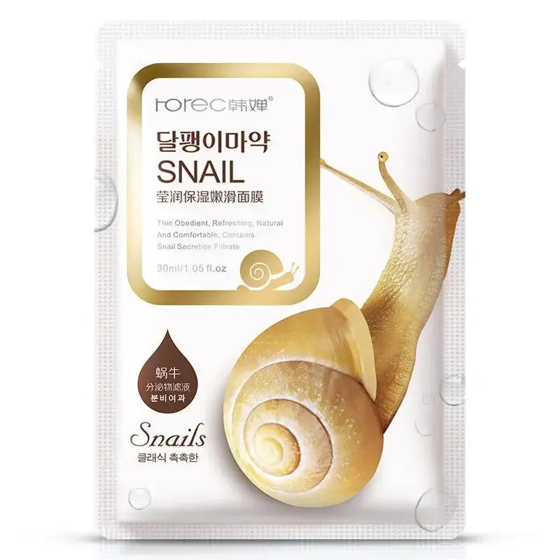 10pcs Snail Moisturizing Face Mask Replenishment Oil Control Tender Face Sheet Masks Facial Mask Skin Care Korean Cosmetics - Femlinza