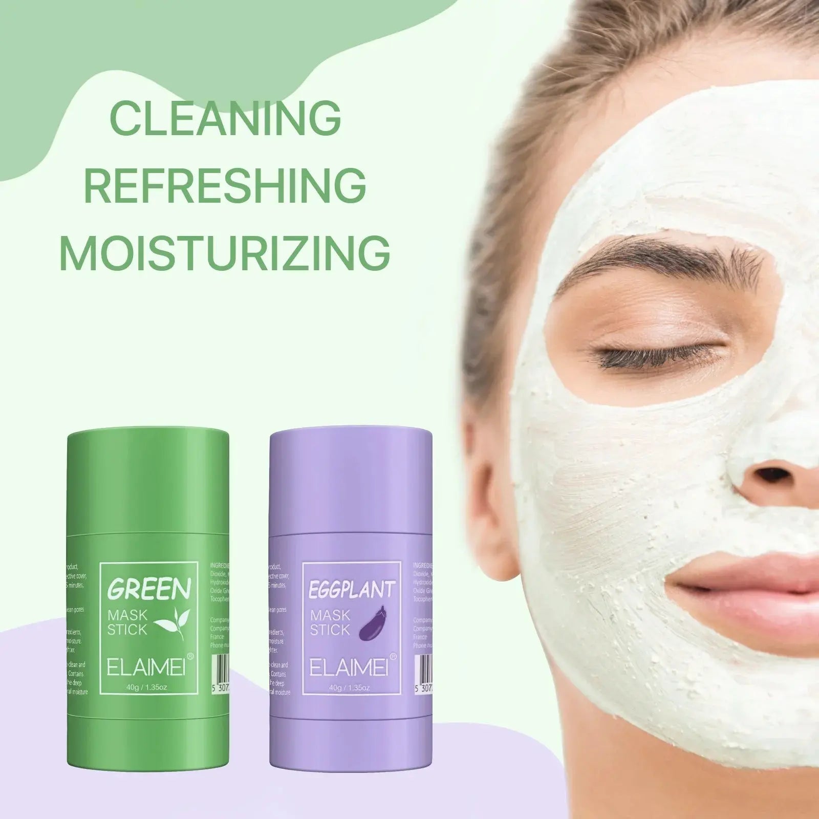 40g Green Tea Deep Cleansing Beauty Health Facial Mask Stick Pore Cleaner For Face Purifying Clay Blackhead Remover Skin Care - Femlinza