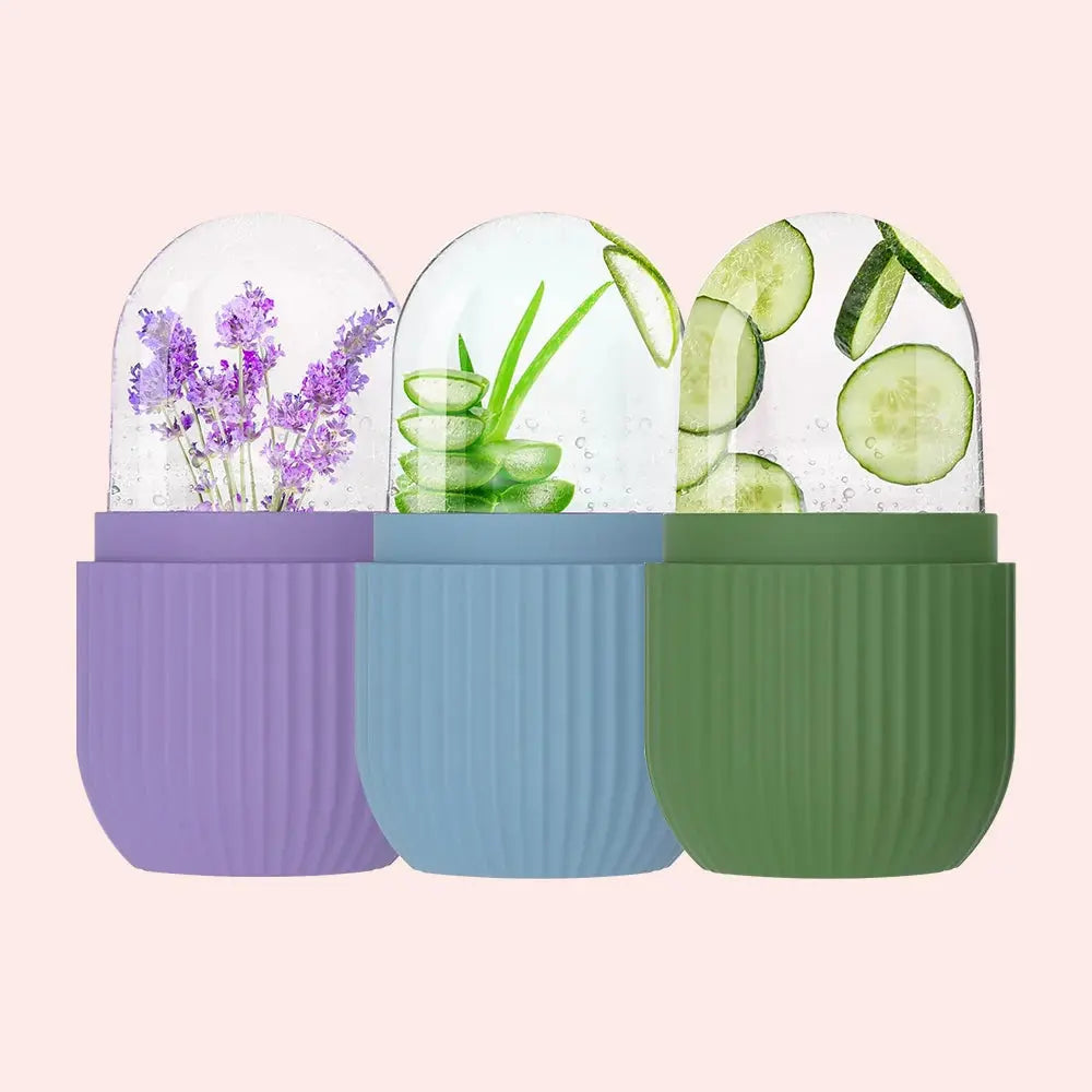Reusable Silicone Face Ice Mask Mold for Cooling Puffy Eyes Soothing Skin Care Beauty Tool DIY Skincare Soft Flexible Freezer Sa - Femlinza