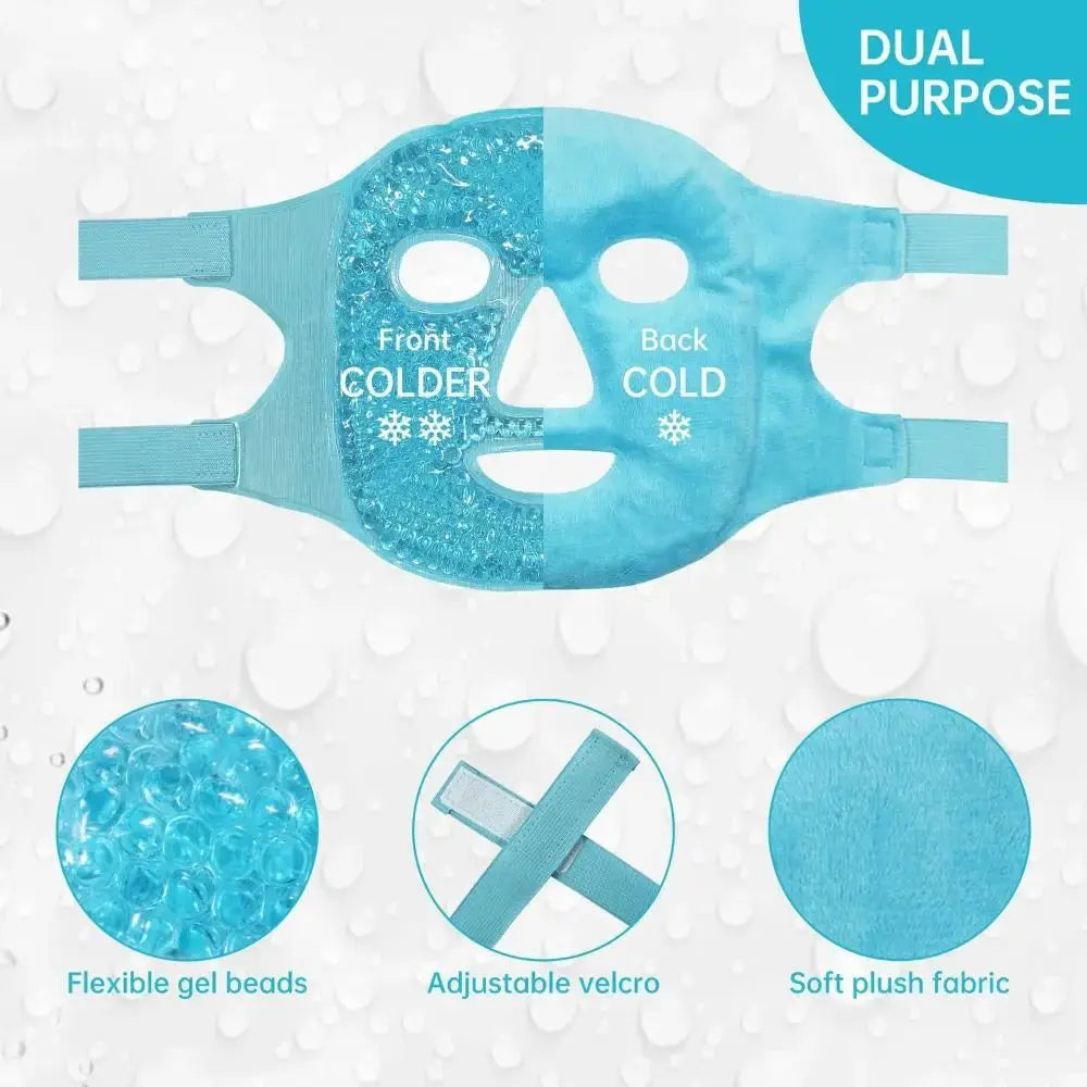 Relieve Fatigue Ice Gel Eye Face Mask Gel Beads Compress Reusable Sleep Mask Cold and Hot Heat Reduce Face Puff Skin Care Tool - Femlinza