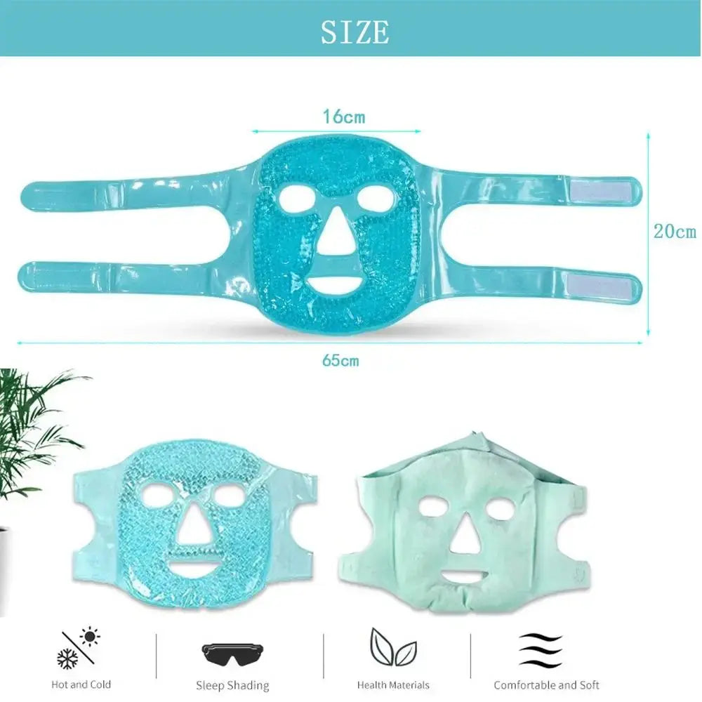 Relieve Fatigue Ice Gel Eye Face Mask Gel Beads Compress Reusable Sleep Mask Cold and Hot Heat Reduce Face Puff Skin Care Tool - Femlinza
