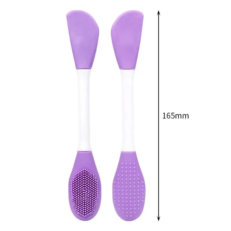 8/4/2pcs Silicone Face Mask Brush 2 in 1 Double-Head Manual Cleansing Brushes Facial Scrubber Mud Film Applicator Skin Care Tool - Femlinza