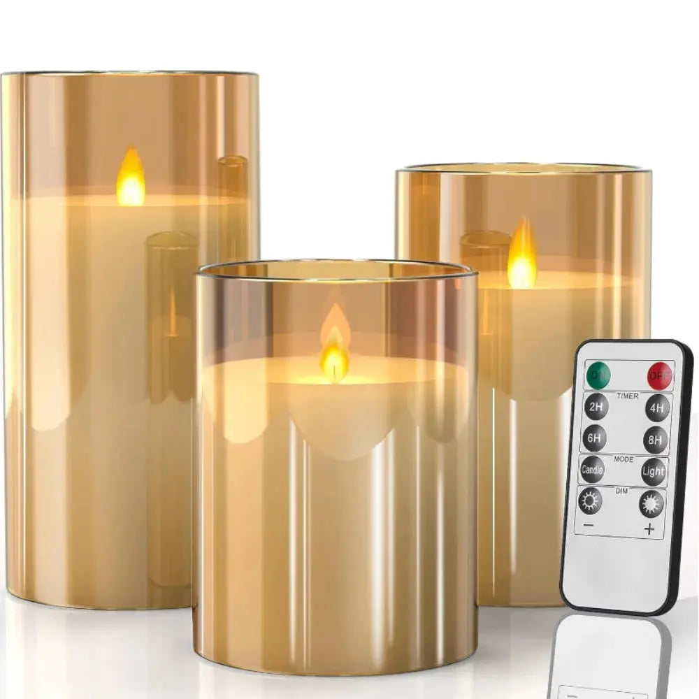 Flameless LED Candles with Remote – 3D Wick Battery Operated Set - Femlinza