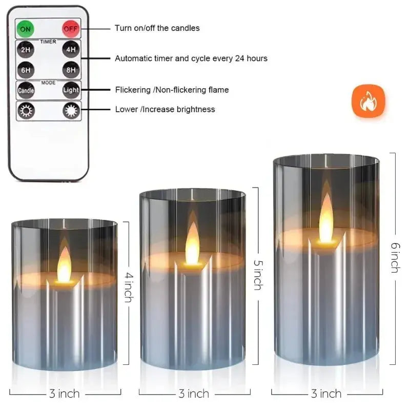 Flameless LED Candles with Remote – 3D Wick Battery Operated Set - Femlinza