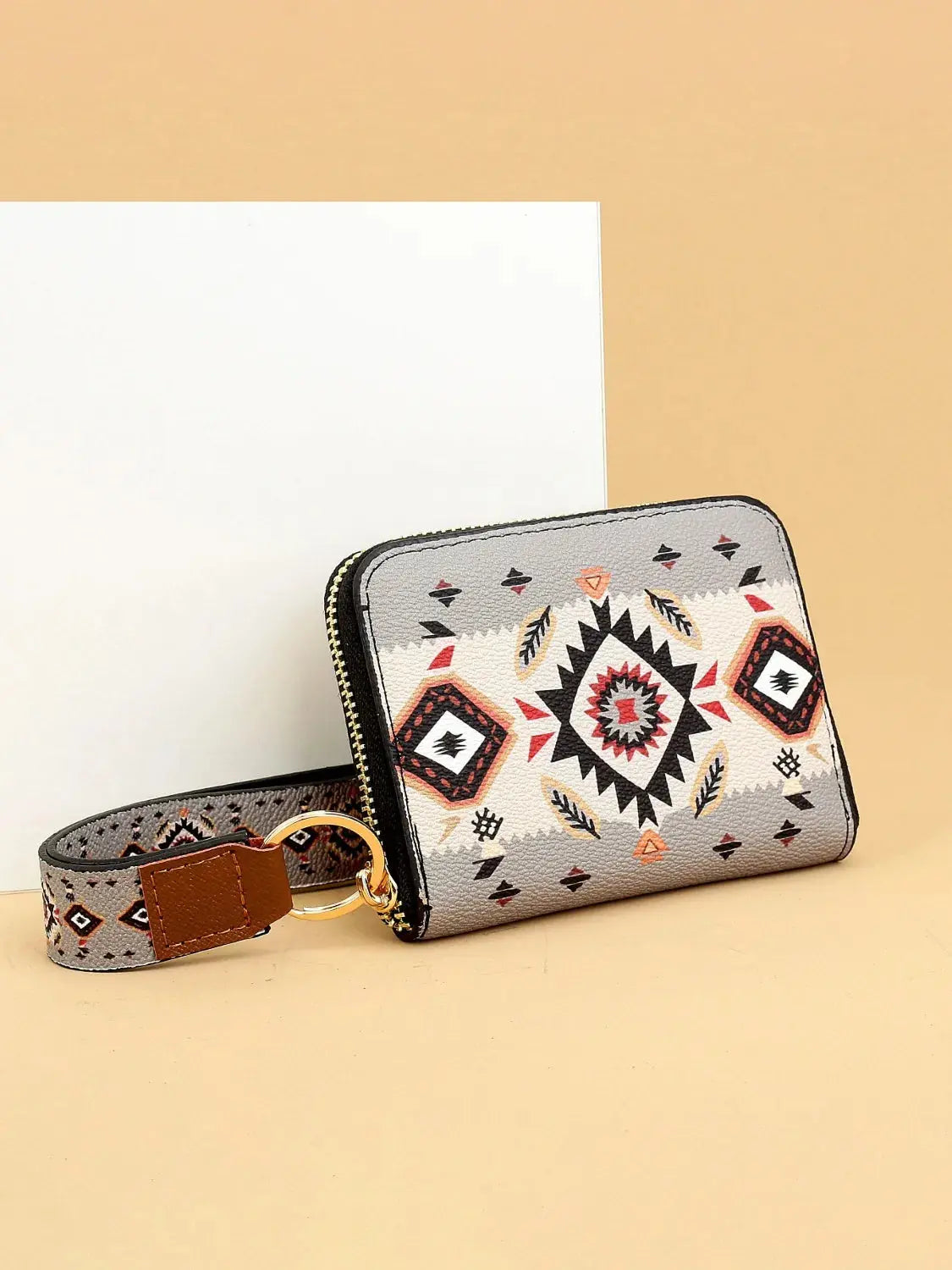 Geometric PU Leather Wallet - Femlinza