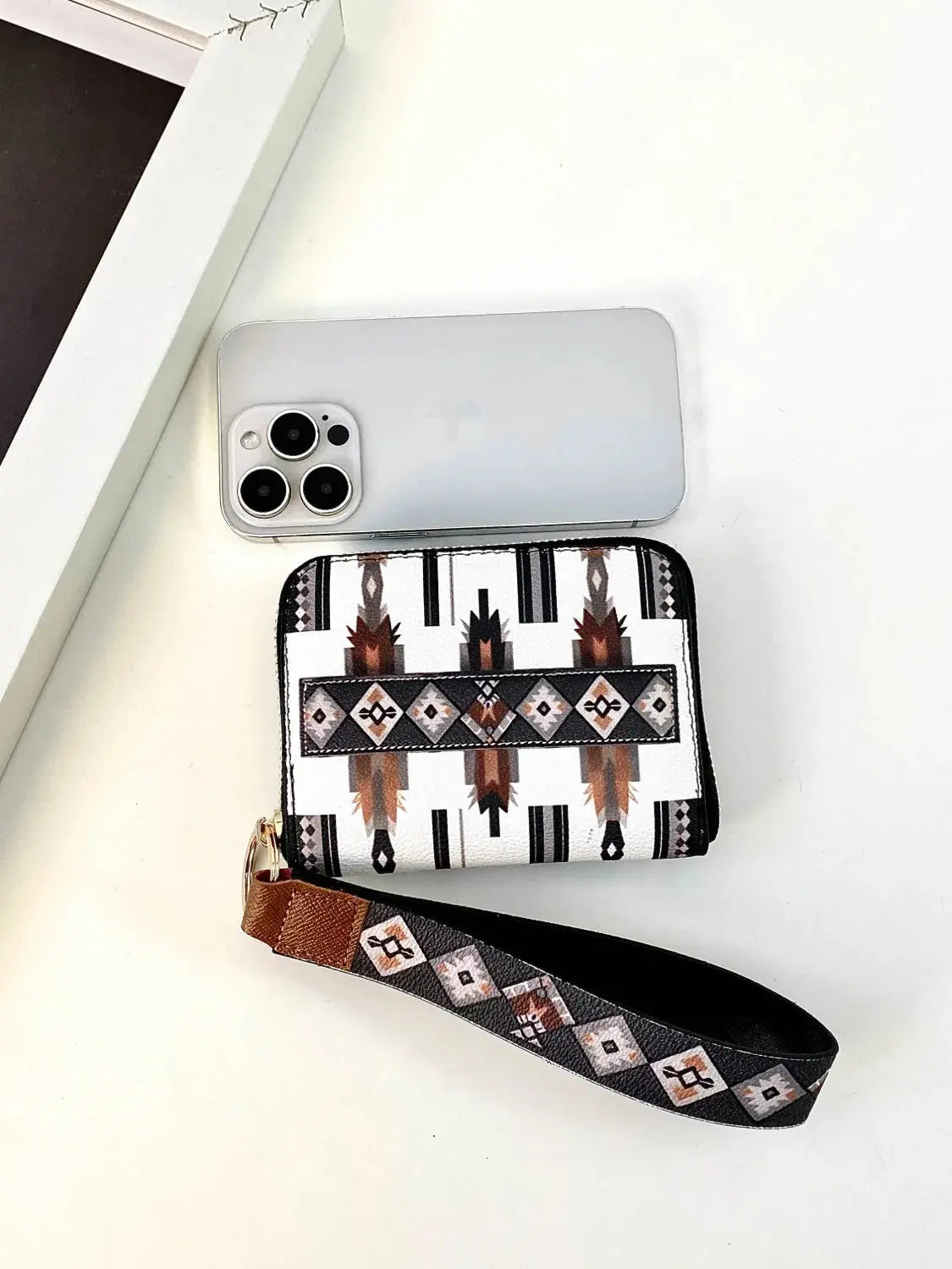 Geometric PU Leather Wallet - Femlinza