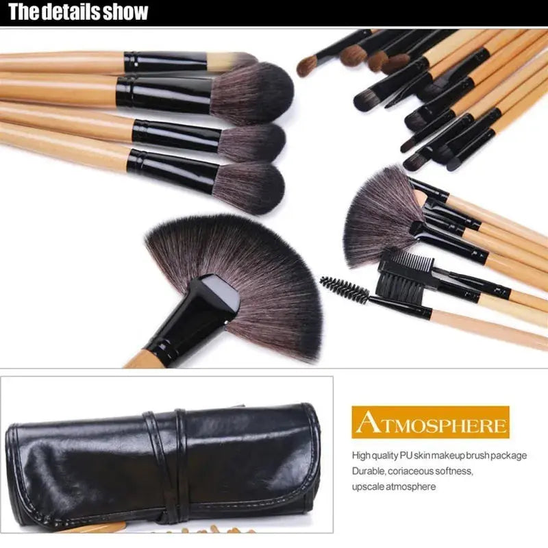 Gift Bag Of  24 pcs Makeup Brush Sets Professional Cosmetics Brushes Eyebrow Powder Foundation Shadows Pinceaux Make Up Tools - Femlinza