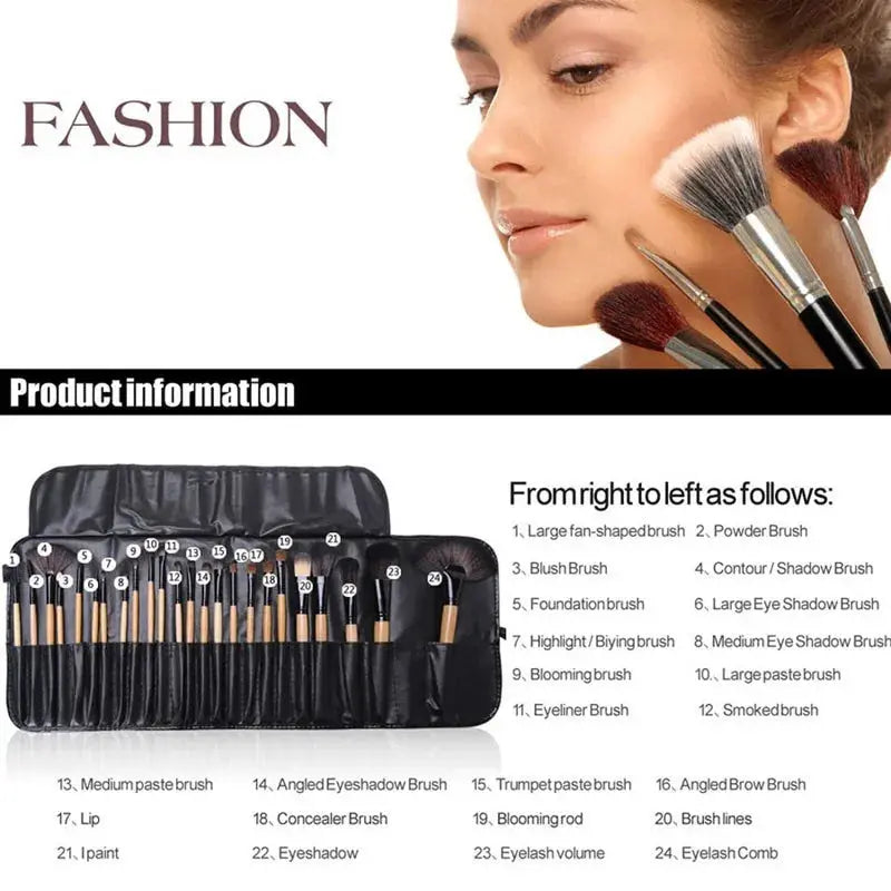 Gift Bag Of  24 pcs Makeup Brush Sets Professional Cosmetics Brushes Eyebrow Powder Foundation Shadows Pinceaux Make Up Tools - Femlinza