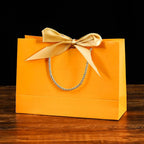 Gift Bags With Handles Paper Party Favor Handbag Bow Ribbon Jewelry Packing Birthday Wedding Graduation Celebration Present Wrap - Femlinza
