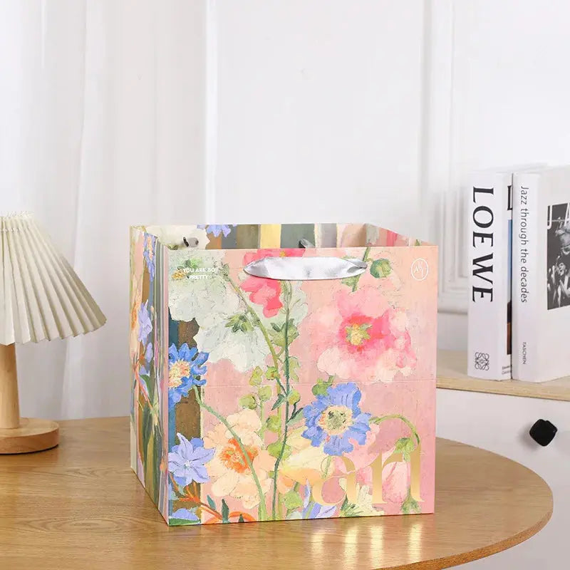 Gift Bags With Handles Paper Party Favor Handbag Bow Ribbon Jewelry Packing Birthday Wedding Graduation Celebration Present Wrap - Femlinza