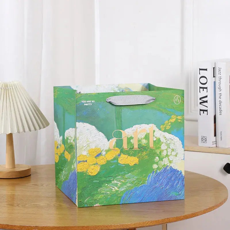 Gift Bags With Handles Paper Party Favor Handbag Bow Ribbon Jewelry Packing Birthday Wedding Graduation Celebration Present Wrap - Femlinza