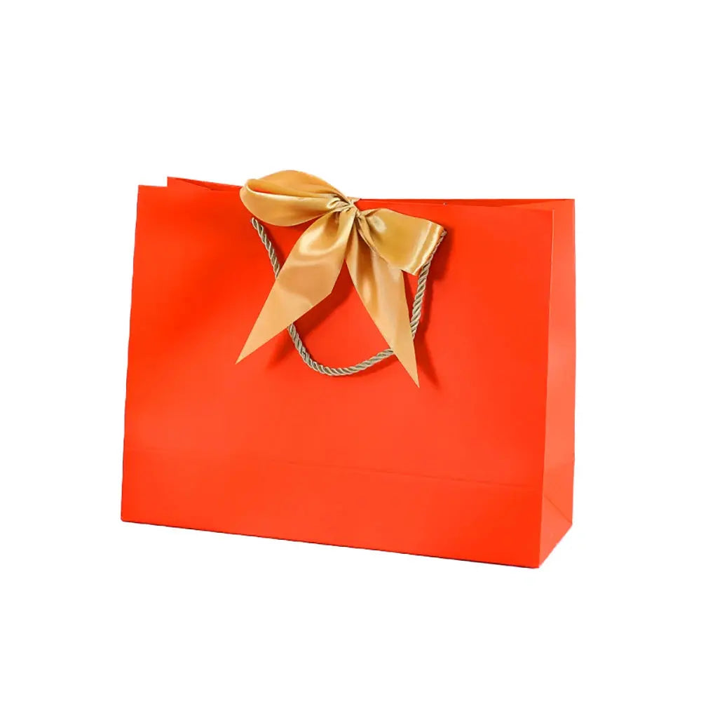 Gift Bags With Handles Paper Party Favor Handbag Bow Ribbon Jewelry Packing Birthday Wedding Graduation Celebration Present Wrap - Femlinza
