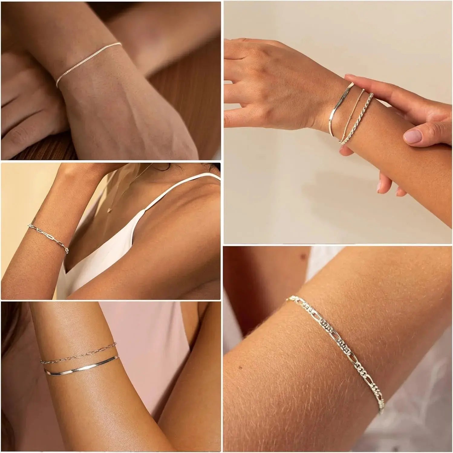 Gift Set Silver Bracelets for Women Trendy Sterling Silver Jewelry Set for Women Bracelets for Women Gold Jewelry set - Femlinza