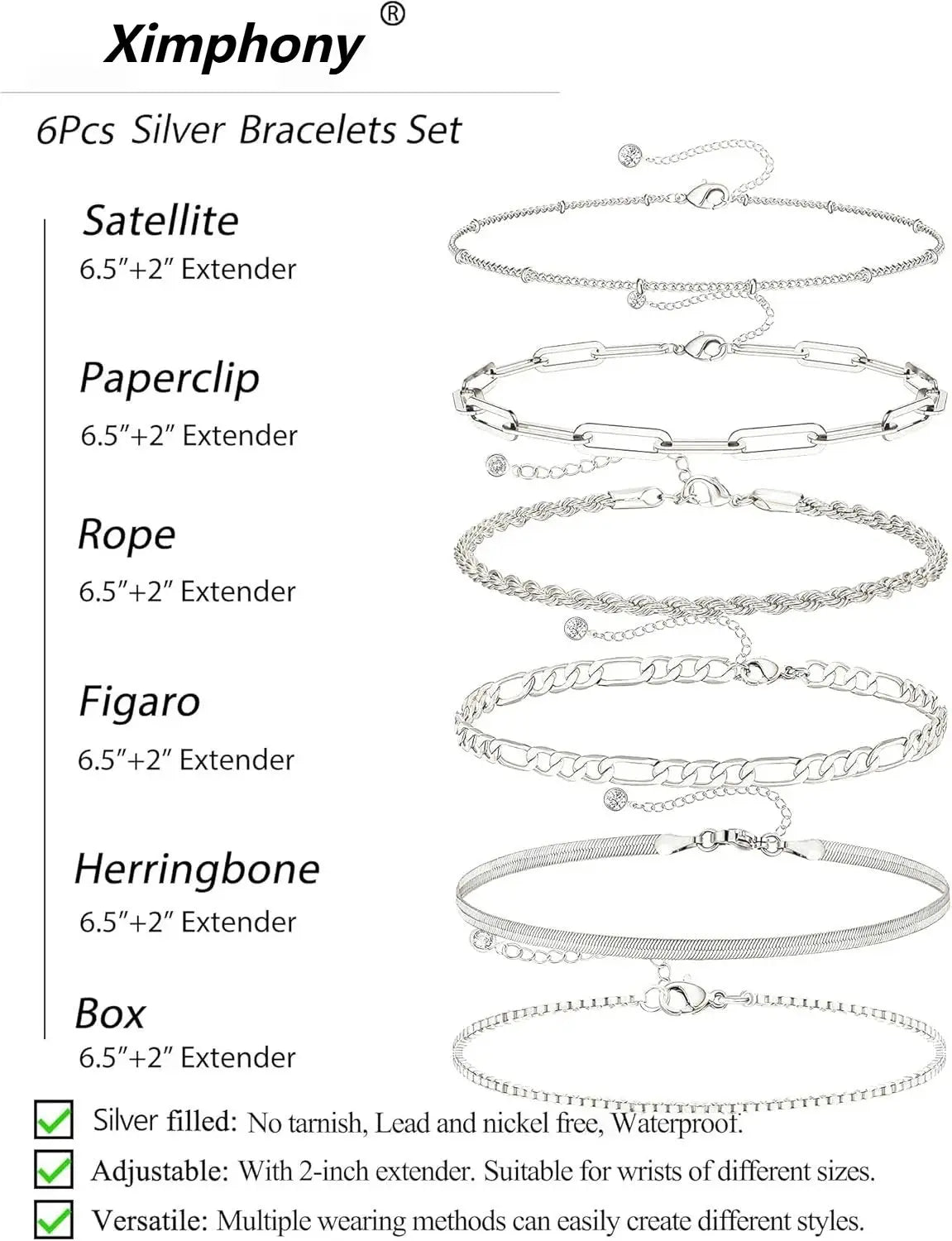 Gift Set Silver Bracelets for Women Trendy Sterling Silver Jewelry Set for Women Bracelets for Women Gold Jewelry set - Femlinza