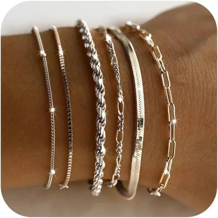 Gift Set Silver Bracelets for Women Trendy Sterling Silver Jewelry Set for Women Bracelets for Women Gold Jewelry set - Femlinza