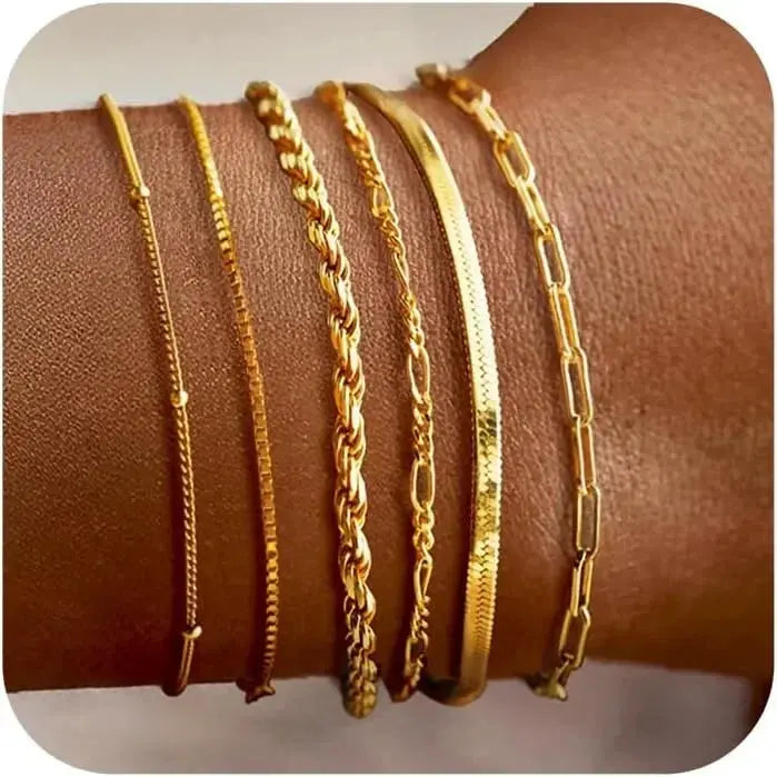 Gift Set Silver Bracelets for Women Trendy Sterling Silver Jewelry Set for Women Bracelets for Women Gold Jewelry set - Femlinza