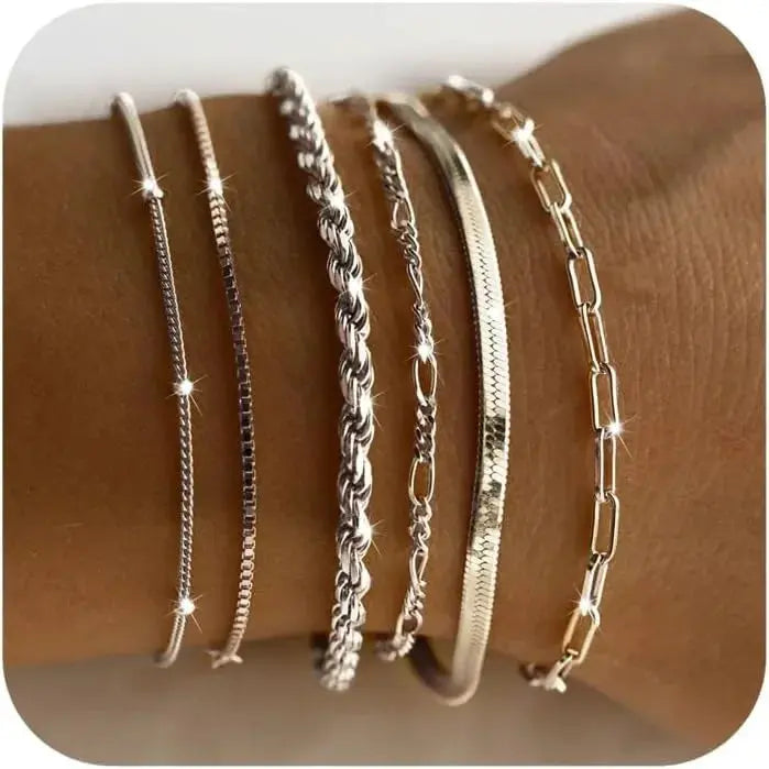 Gift Set Silver Bracelets for Women Trendy Sterling Silver Jewelry Set for Women Bracelets for Women Gold Jewelry set - Femlinza