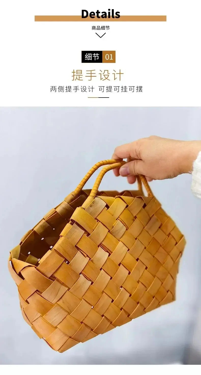Gift Woven Flower Basket,decor Flower Basket Festival Wedding Birthday Creative Gift Woven Bag Hand Gift Basket Party Supplies - Femlinza