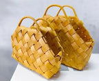 Gift Woven Flower Basket,decor Flower Basket Festival Wedding Birthday Creative Gift Woven Bag Hand Gift Basket Party Supplies - Femlinza