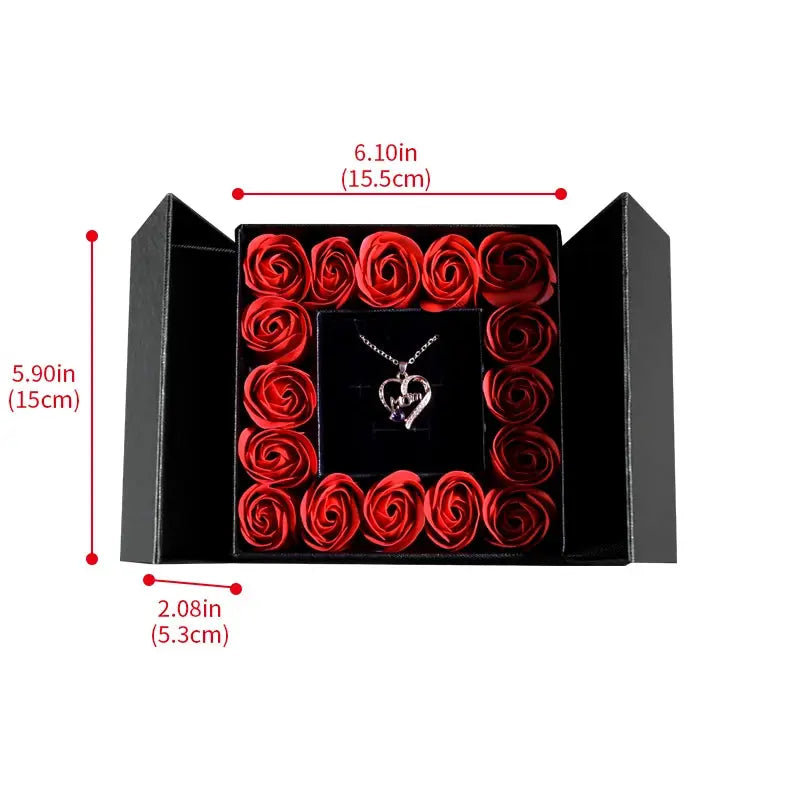 Gifts for Women Jewelry Pendant Necklace /w Soap Eternal Rose Gift Box Mother's Day Necklace Jewelry Wedding Anniversary Gifts - Femlinza