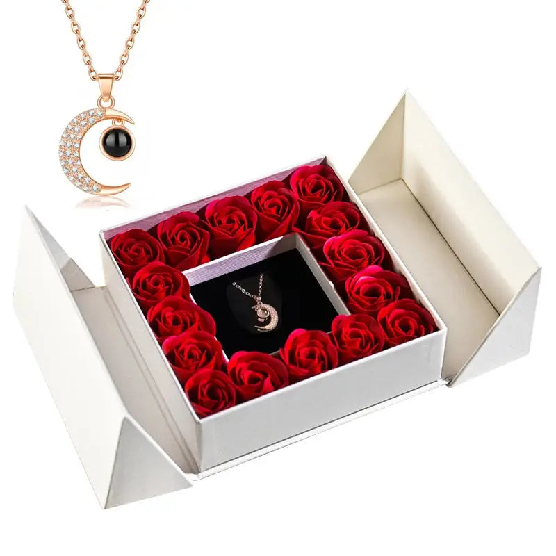 Gifts for Women Jewelry Pendant Necklace /w Soap Eternal Rose Gift Box Mother's Day Necklace Jewelry Wedding Anniversary Gifts - Femlinza