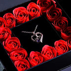 Gifts for Women Jewelry Pendant Necklace /w Soap Eternal Rose Gift Box Mother's Day Necklace Jewelry Wedding Anniversary Gifts - Femlinza