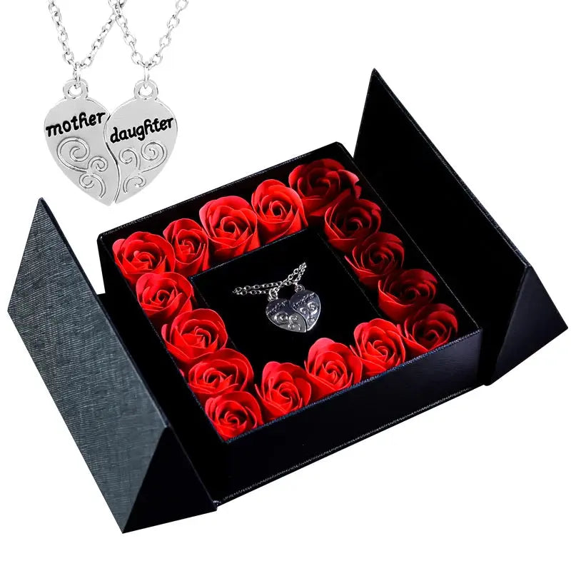 Gifts for Women Jewelry Pendant Necklace /w Soap Eternal Rose Gift Box Mother's Day Necklace Jewelry Wedding Anniversary Gifts - Femlinza