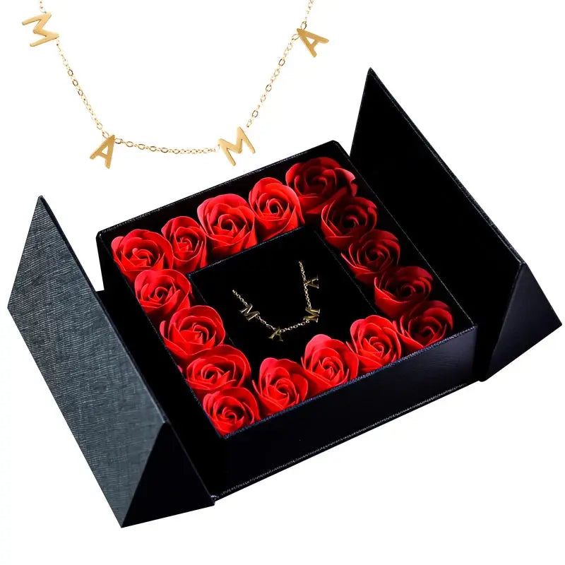 Gifts for Women Jewelry Pendant Necklace /w Soap Eternal Rose Gift Box Mother's Day Necklace Jewelry Wedding Anniversary Gifts - Femlinza