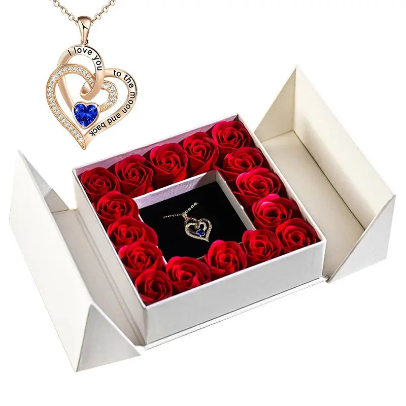 Gifts for Women Jewelry Pendant Necklace /w Soap Eternal Rose Gift Box Mother's Day Necklace Jewelry Wedding Anniversary Gifts - Femlinza