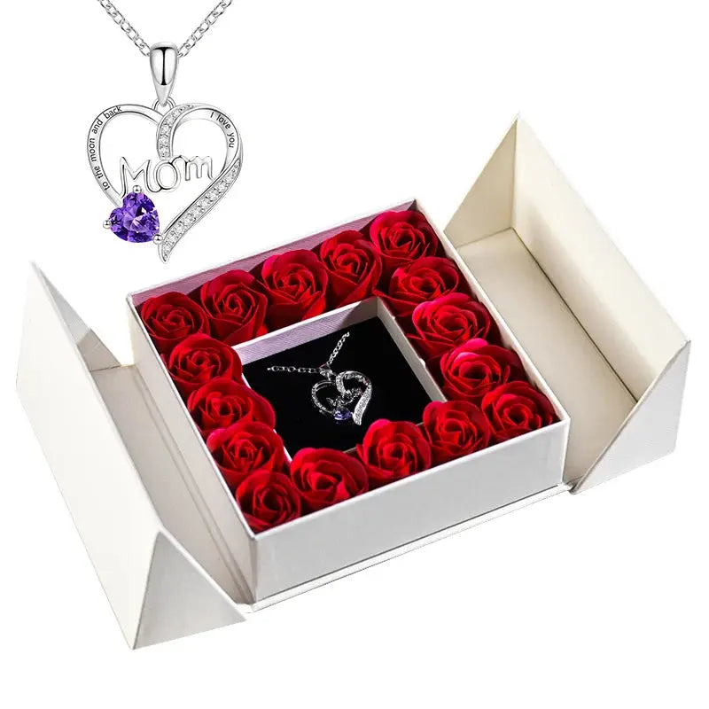 Gifts for Women Jewelry Pendant Necklace /w Soap Eternal Rose Gift Box Mother's Day Necklace Jewelry Wedding Anniversary Gifts - Femlinza