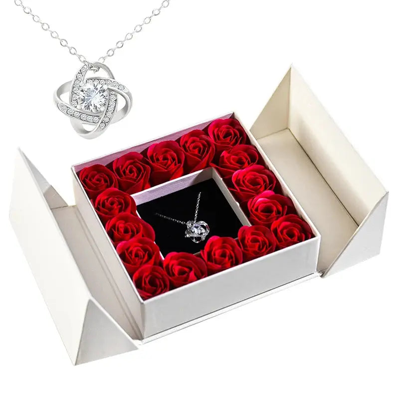 Gifts for Women Jewelry Pendant Necklace /w Soap Eternal Rose Gift Box Mother's Day Necklace Jewelry Wedding Anniversary Gifts - Femlinza