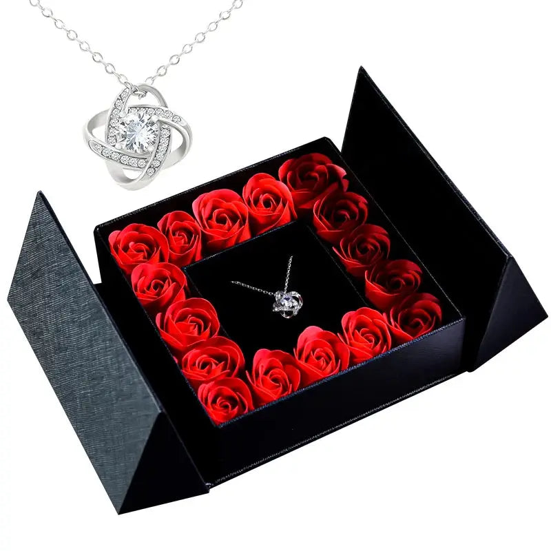 Gifts for Women Jewelry Pendant Necklace /w Soap Eternal Rose Gift Box Mother's Day Necklace Jewelry Wedding Anniversary Gifts - Femlinza