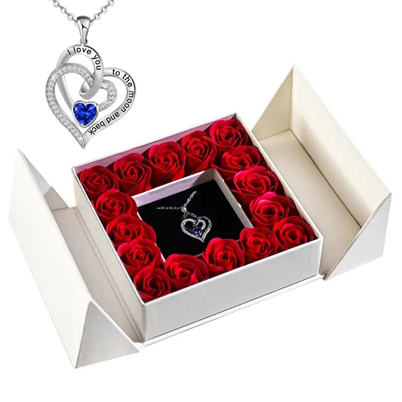 Gifts for Women Jewelry Pendant Necklace /w Soap Eternal Rose Gift Box Mother's Day Necklace Jewelry Wedding Anniversary Gifts - Femlinza