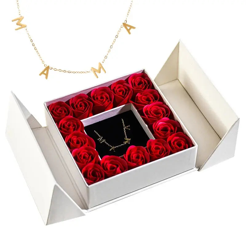 Gifts for Women Jewelry Pendant Necklace /w Soap Eternal Rose Gift Box Mother's Day Necklace Jewelry Wedding Anniversary Gifts - Femlinza