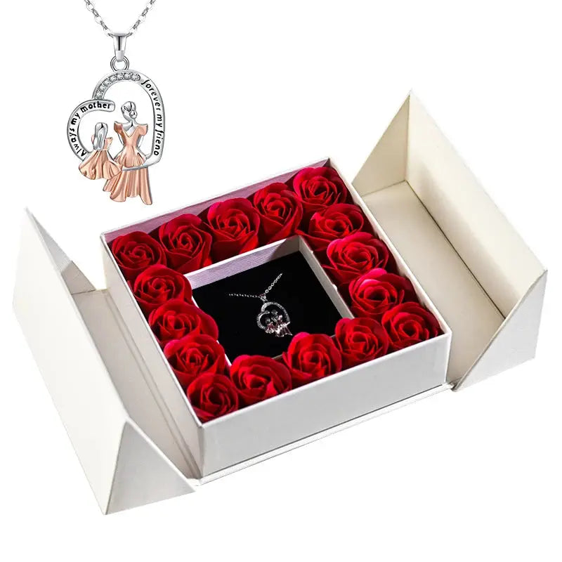 Gifts for Women Jewelry Pendant Necklace /w Soap Eternal Rose Gift Box Mother's Day Necklace Jewelry Wedding Anniversary Gifts - Femlinza