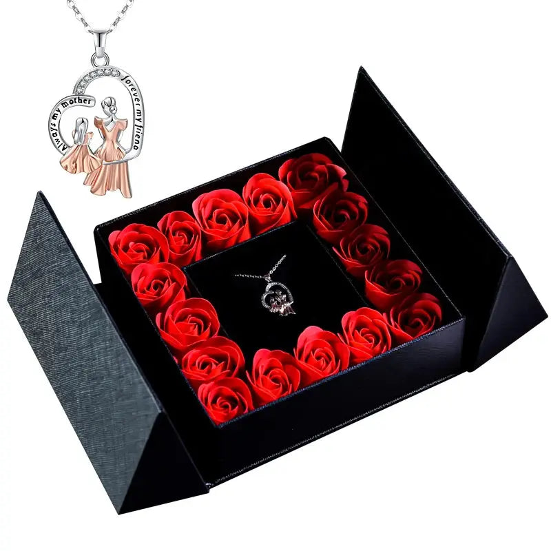 Gifts for Women Jewelry Pendant Necklace /w Soap Eternal Rose Gift Box Mother's Day Necklace Jewelry Wedding Anniversary Gifts - Femlinza