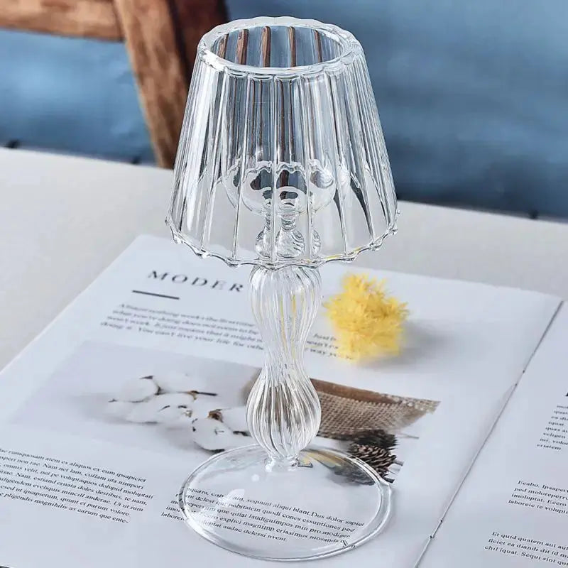 Glass Tealight Candle Holder – Elegant Decorative Lamp for Home & Weddings - Femlinza