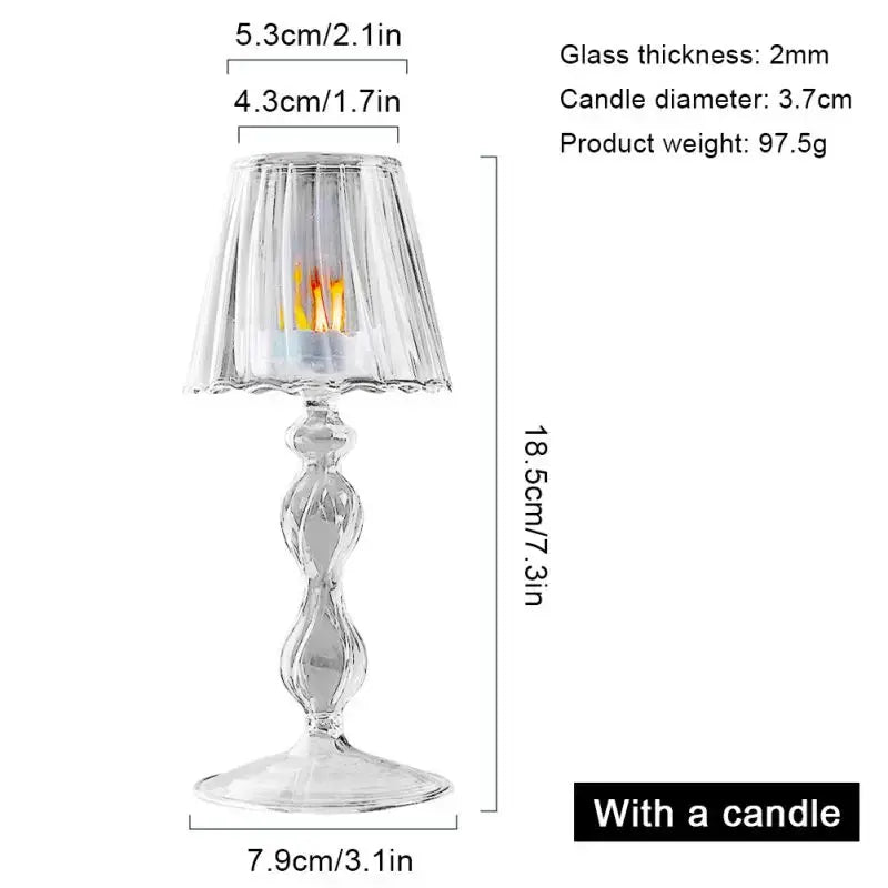 Glass Tealight Candle Holder – Elegant Decorative Lamp for Home & Weddings - Femlinza