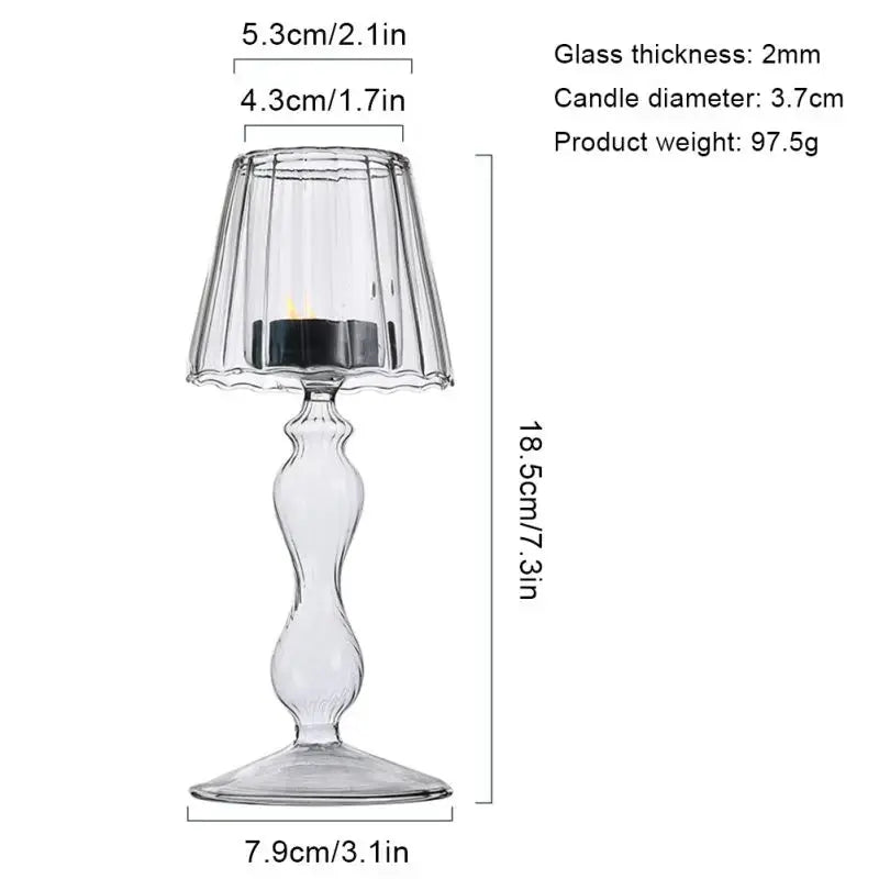 Glass Tealight Candle Holder – Elegant Decorative Lamp for Home & Weddings - Femlinza