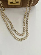 Gold Clasp Chain Shoulder Bag - Femlinza