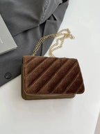 Gold Clasp Chain Shoulder Bag - Femlinza
