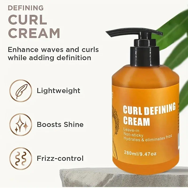 GZE CURL DEFINING CREAM with Argan Oil for Wavy and Curly Hair Hair Moisturizer and Deep Conditioning for Shine and Bounce - Femlinza