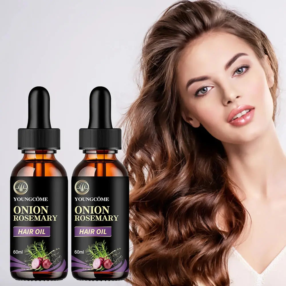 Hair Care Essential Oil Onion Rosemary Peppermint Fortified Oil Nourishing Split Dry Organic Hair Care Improving Hair Quality - Femlinza