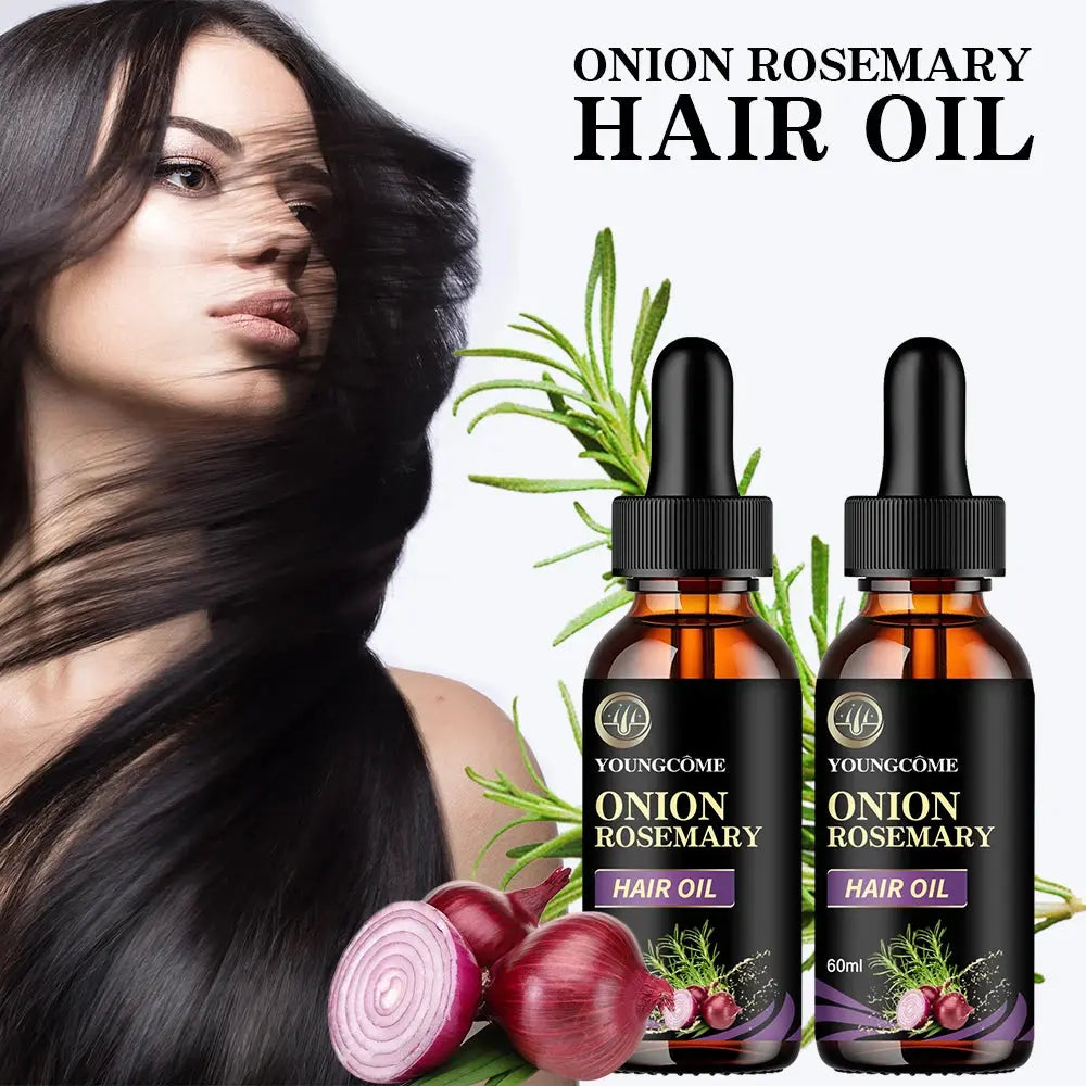 Hair Care Essential Oil Onion Rosemary Peppermint Fortified Oil Nourishing Split Dry Organic Hair Care Improving Hair Quality - Femlinza